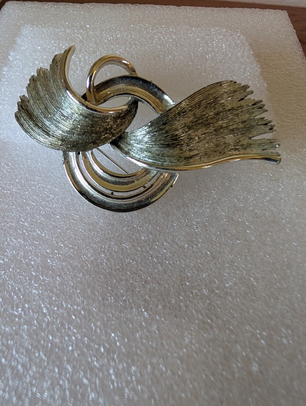 Gold-Tone Abstract Wave Brooch By Usher